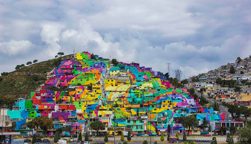 Las Palmitas painted village, Pachuca, Mexico